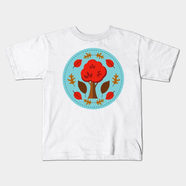 Cute Tree Stamp Kids T-Shirt by SWON Design